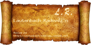 Lautenbach Radován névjegykártya